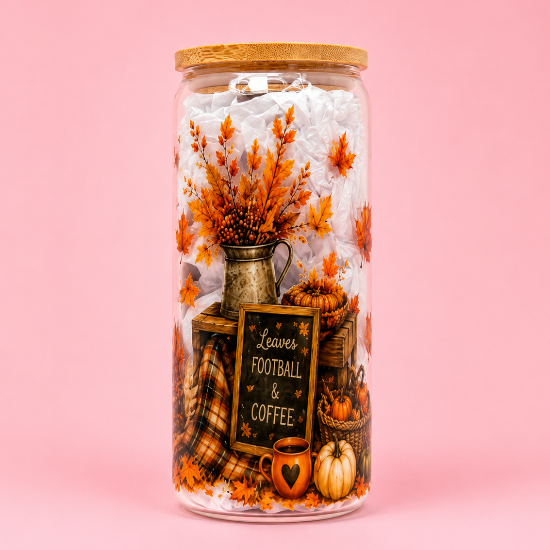 🧡Hello Fall Duck Glass Cup 20oz🦢✨