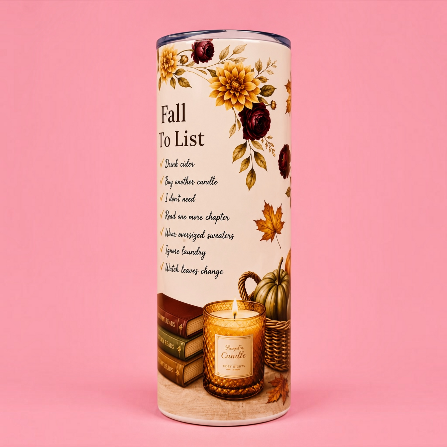 🍂 My Fall To-Do List 🍁📚 20oz Stainless Steel Thermal Tumbler