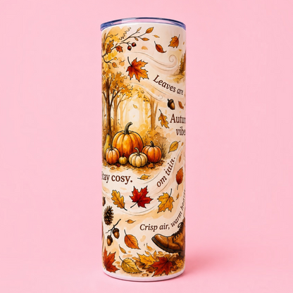 🍁 Sweater Weather & Autumn Vibes 🍂 20oz Stainless Steel Thermal Tumbler