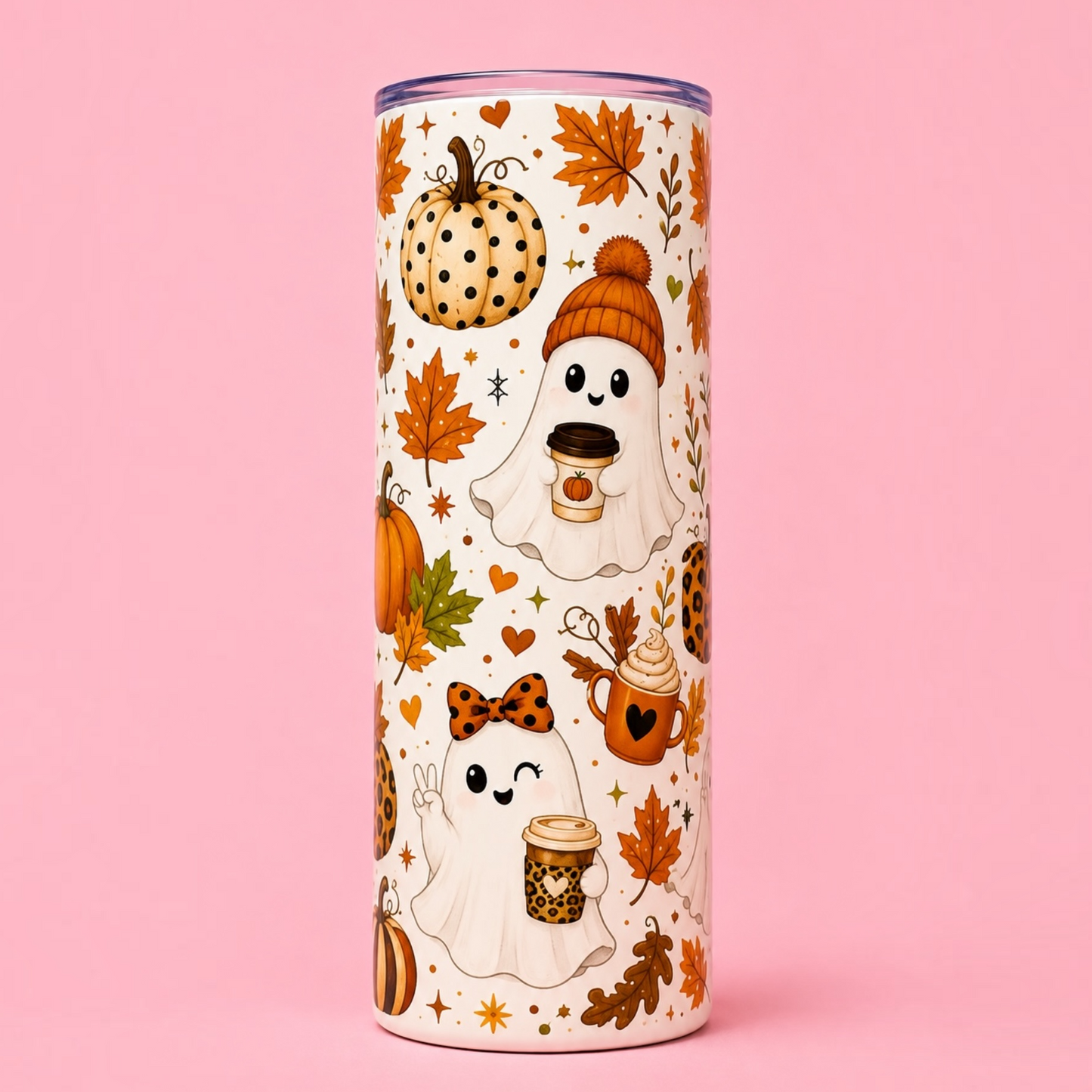 👻🎃 Hey Pumpkin! Spooky & Cosy Vibes 🍂☕ 20oz Stainless Steel Thermal Tumbler