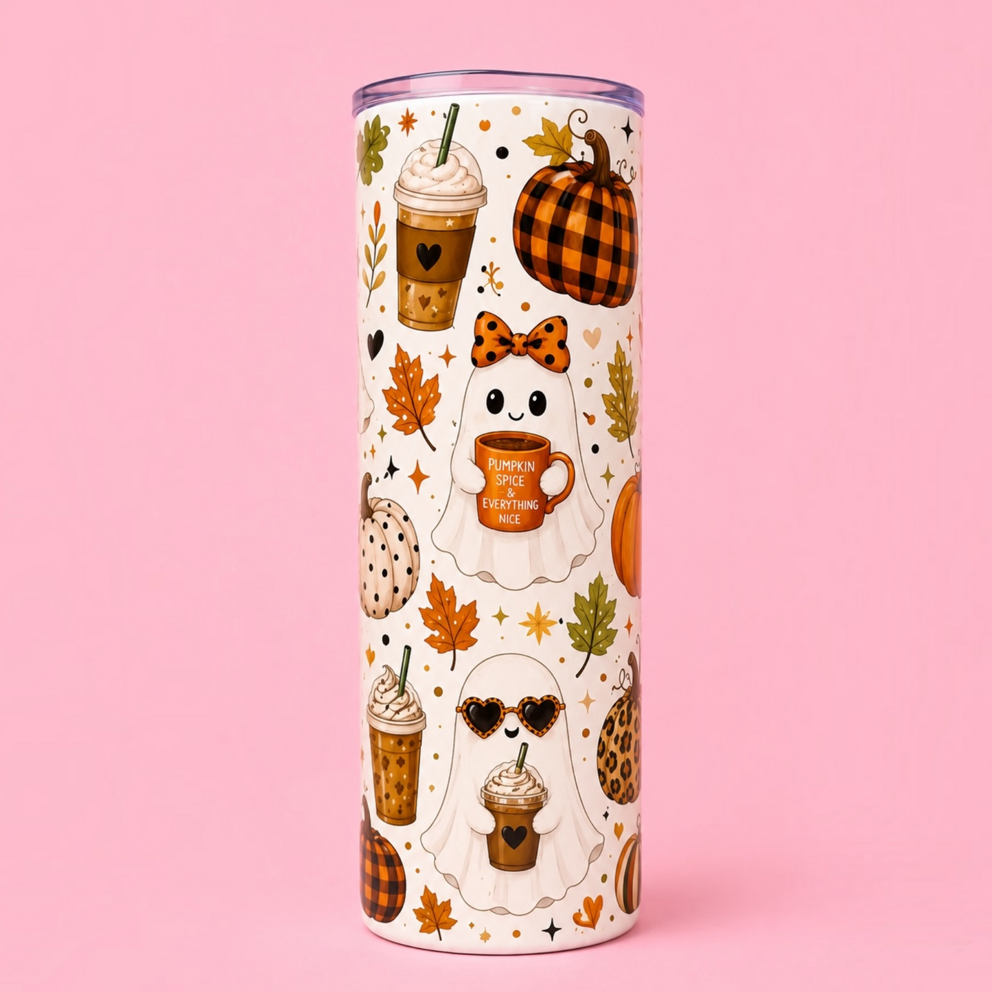 👻🎃 Hey Pumpkin! Spooky & Cosy Vibes 🍂☕ 20oz Stainless Steel Thermal Tumbler