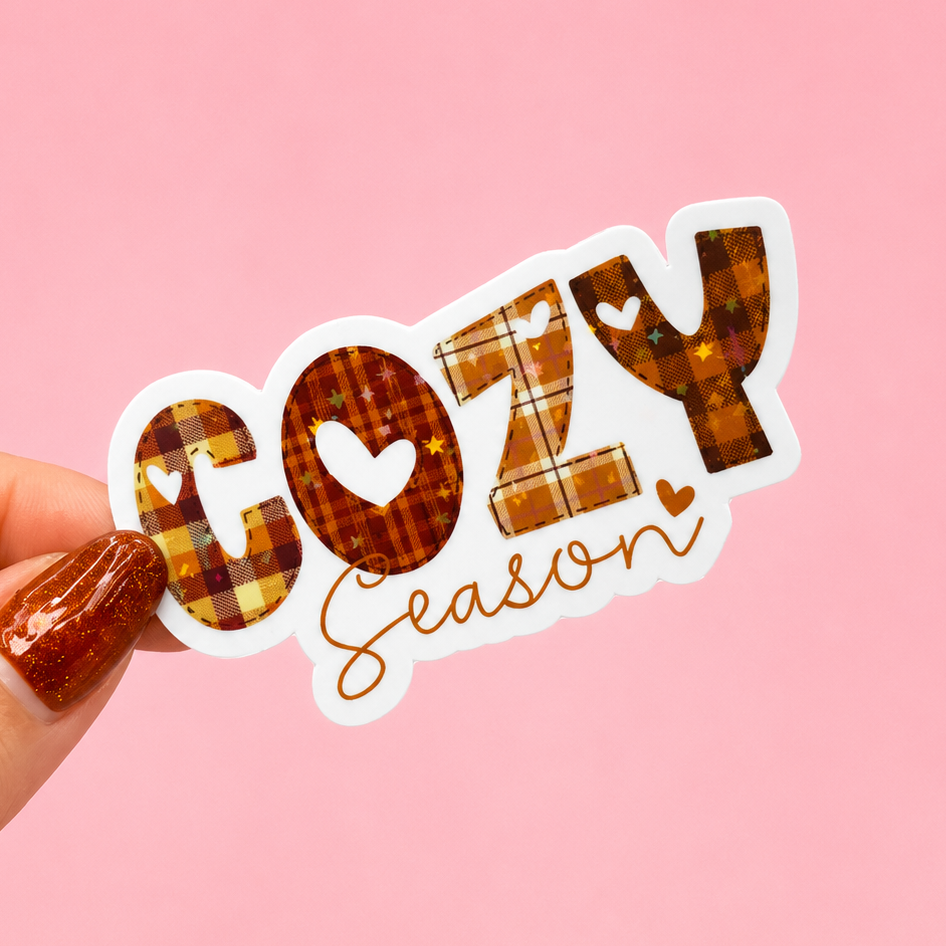 🍂🤎 Cozy Season Plaid Sticker ✨