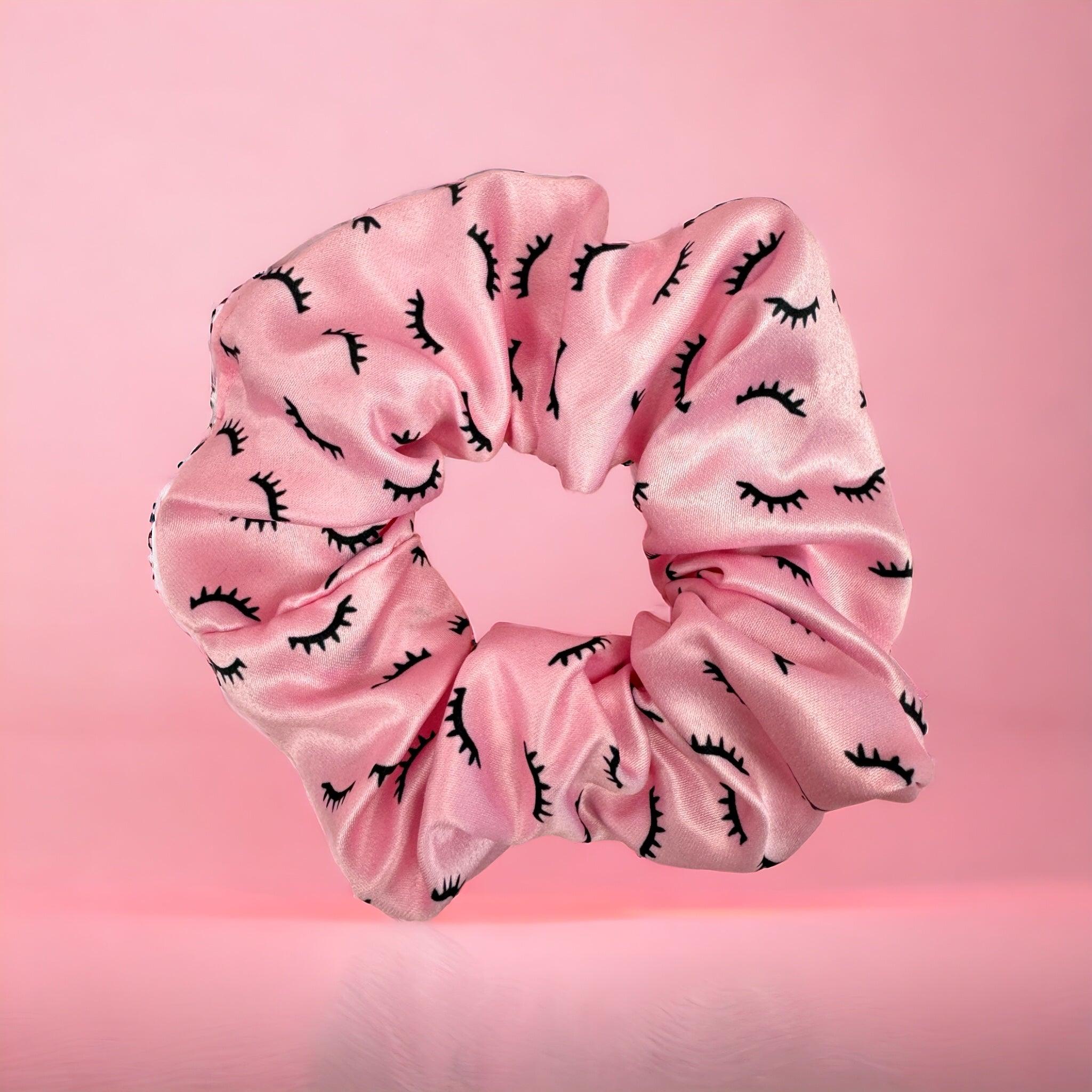 Pink Eyelashes Scrunchie