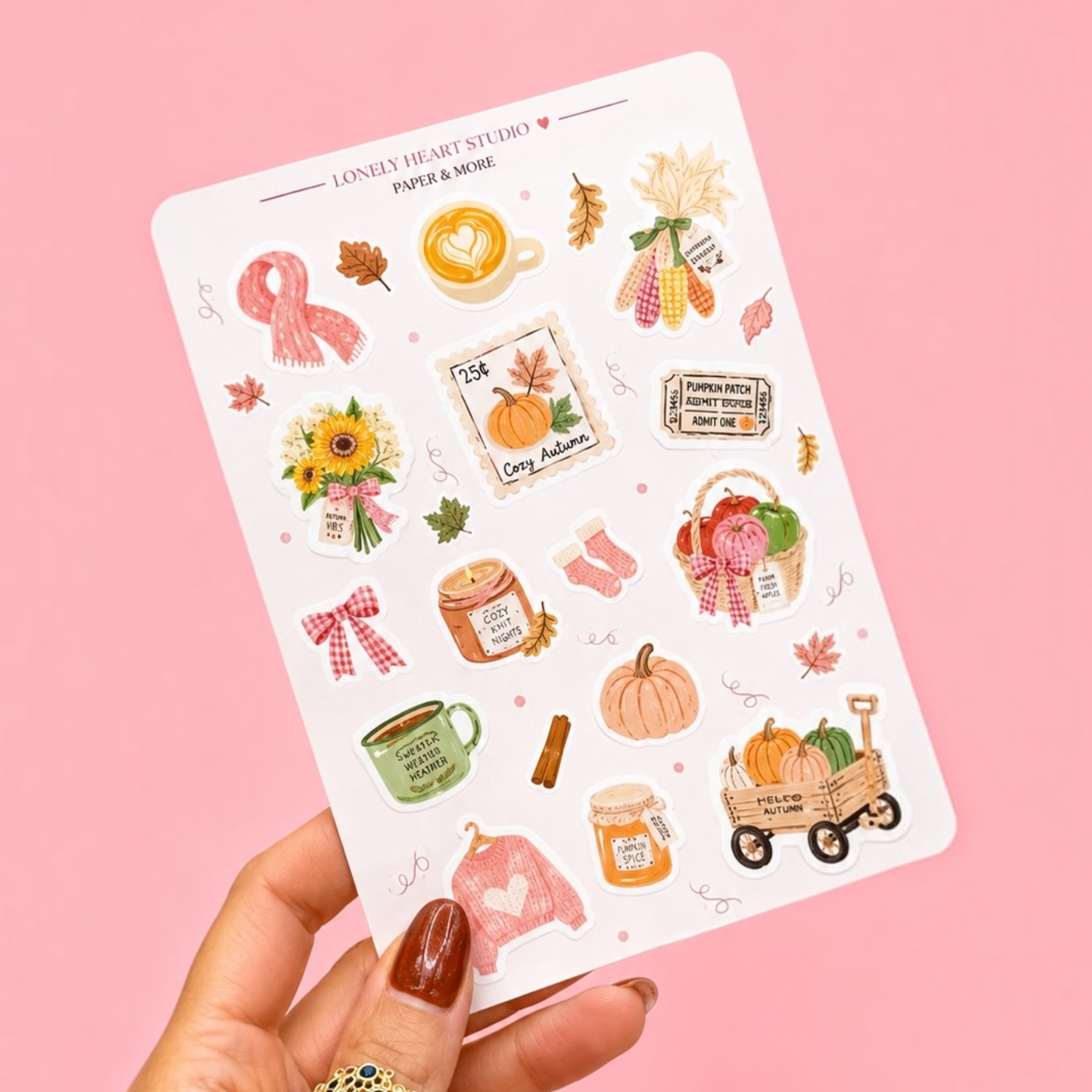 Pastel Autumn Sticker Sheet 🍂🎀