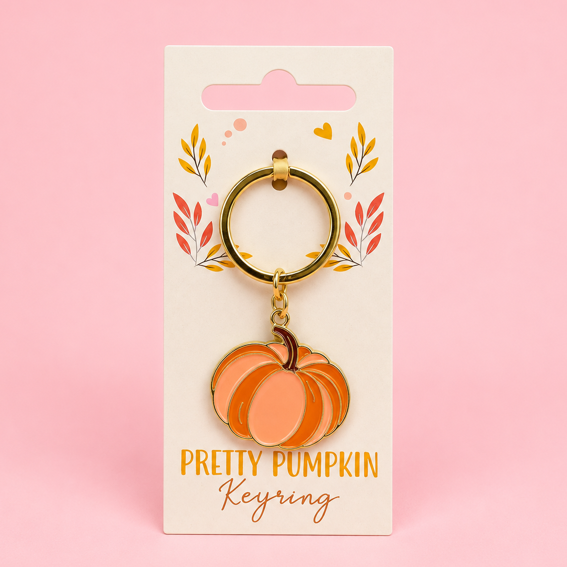 Pretty Pumpkin Enamel Keyring 🎃🧡