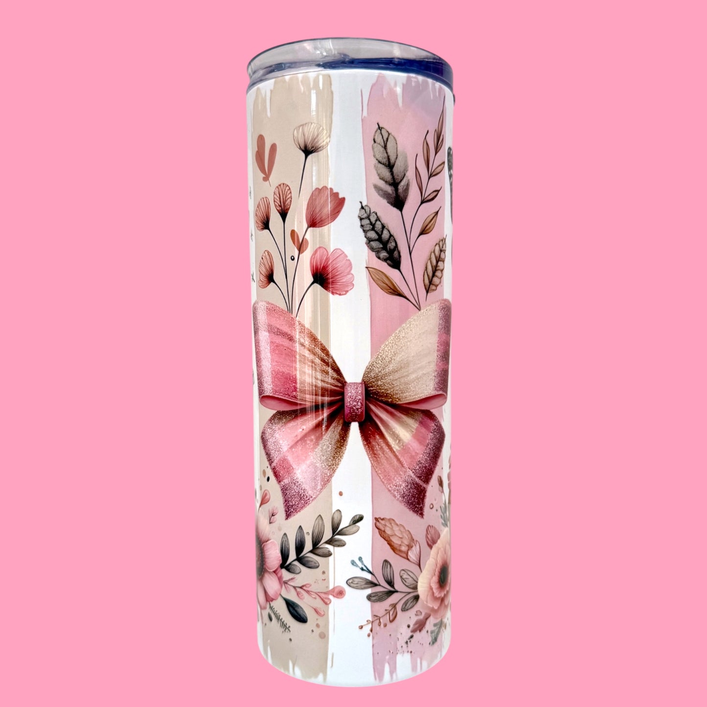 🎀 Pink Bows & Coffee Dreams 20oz Tumbler ☕🦋🌸