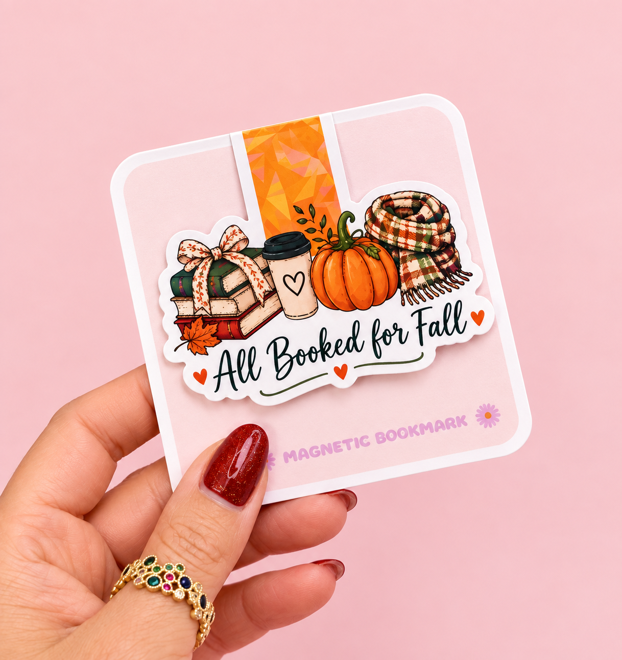 🍂 All Booked for Fall Magnetic Bookmark✨