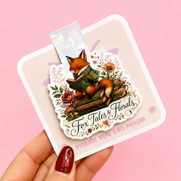 🦊 Fox Tales & Florals Magnetic Bookmark 📚✨