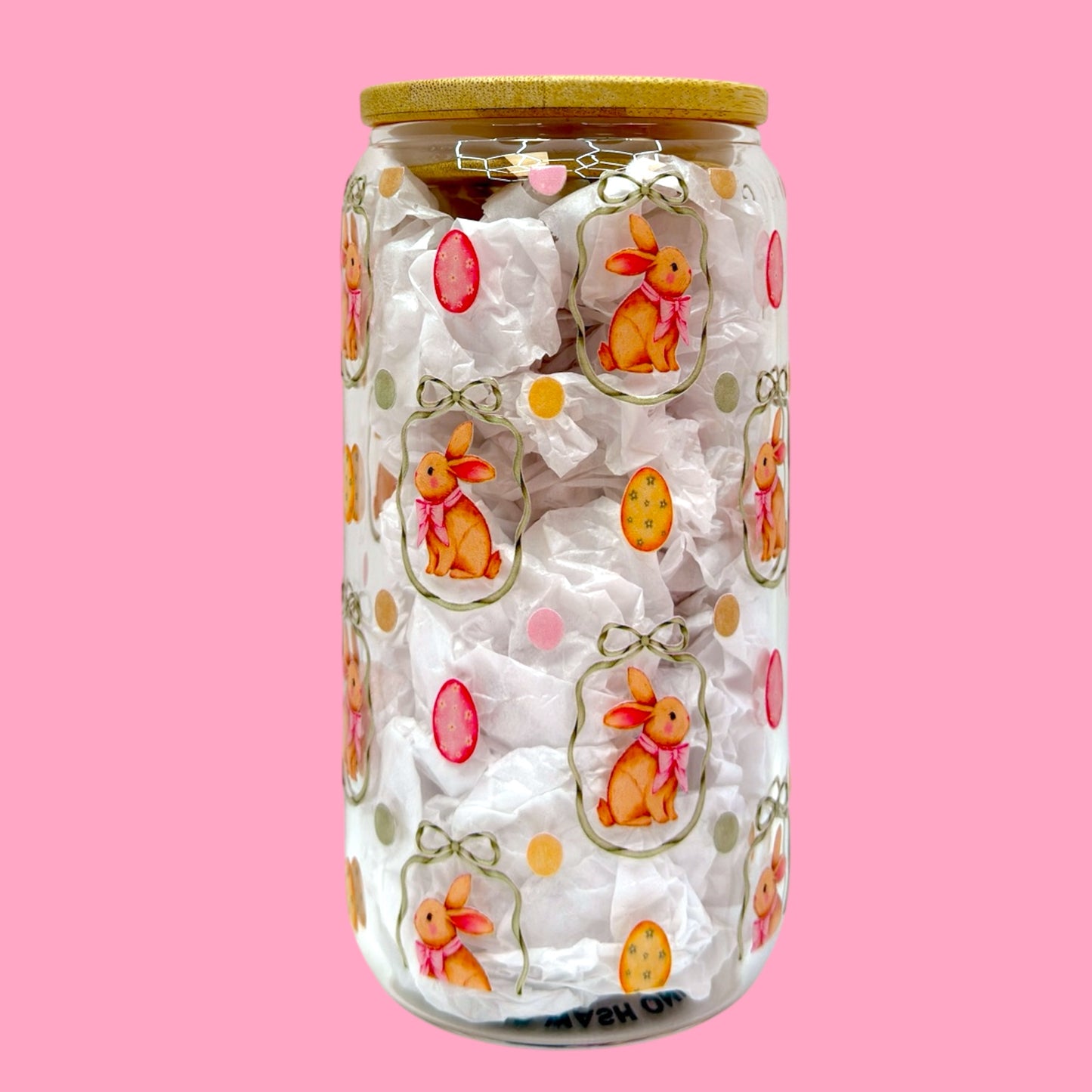 🐰🌸 Vintage Bunny Easter 16oz Glass Cup 🌷🥚