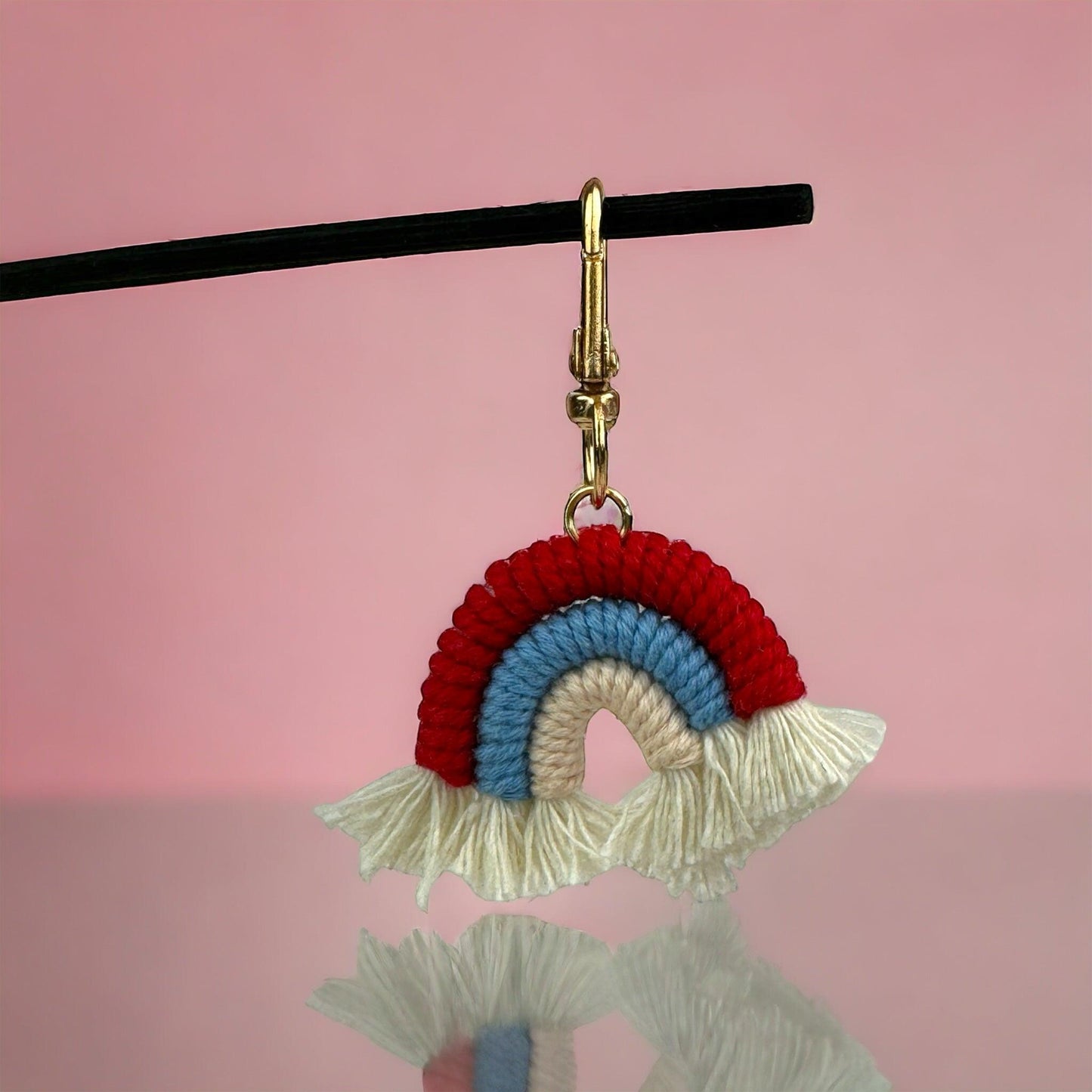 MACRAME RAINBOW GLITTER KEYRINGS