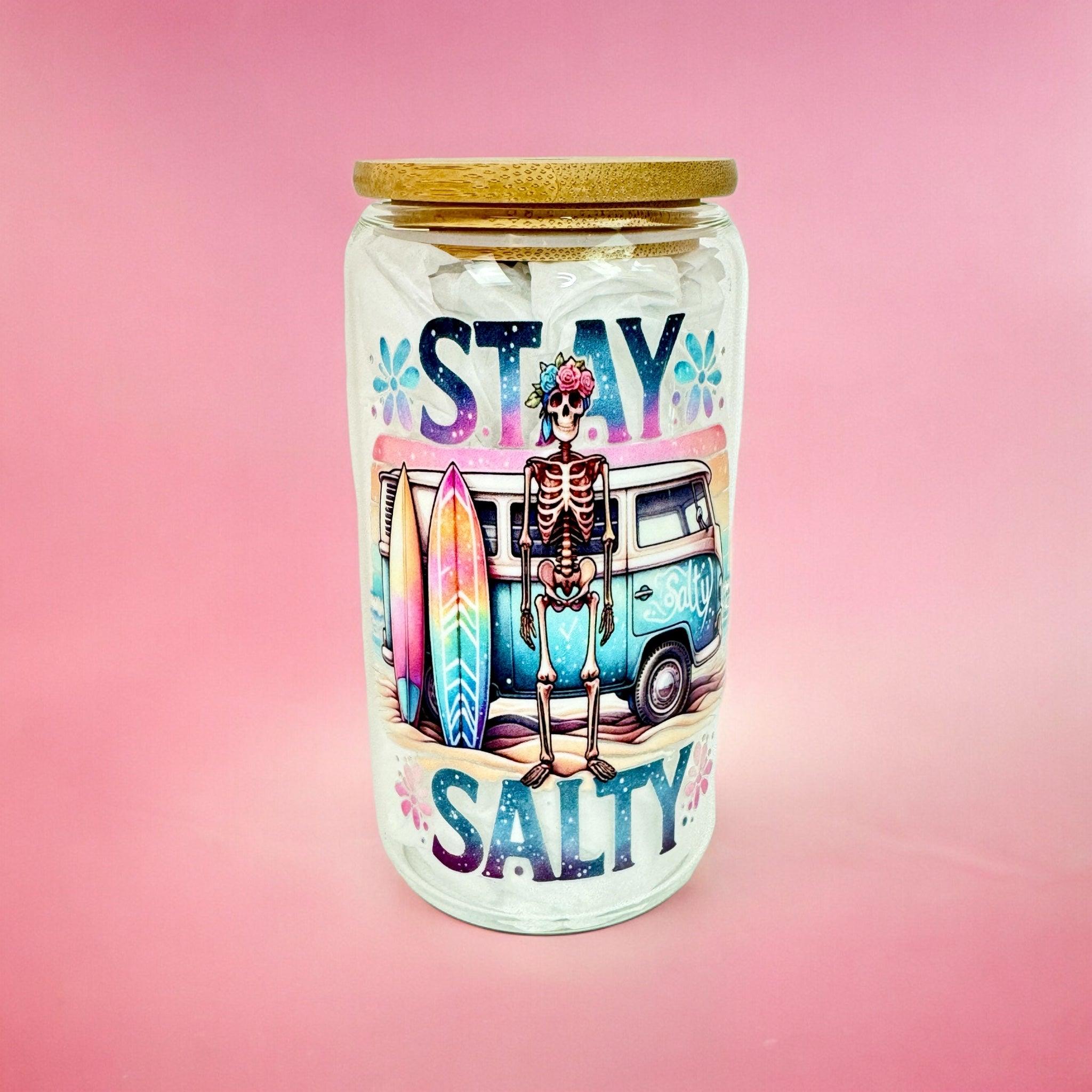 Stay Salty 16oz (455ml) Iced Coffee Glass Cup