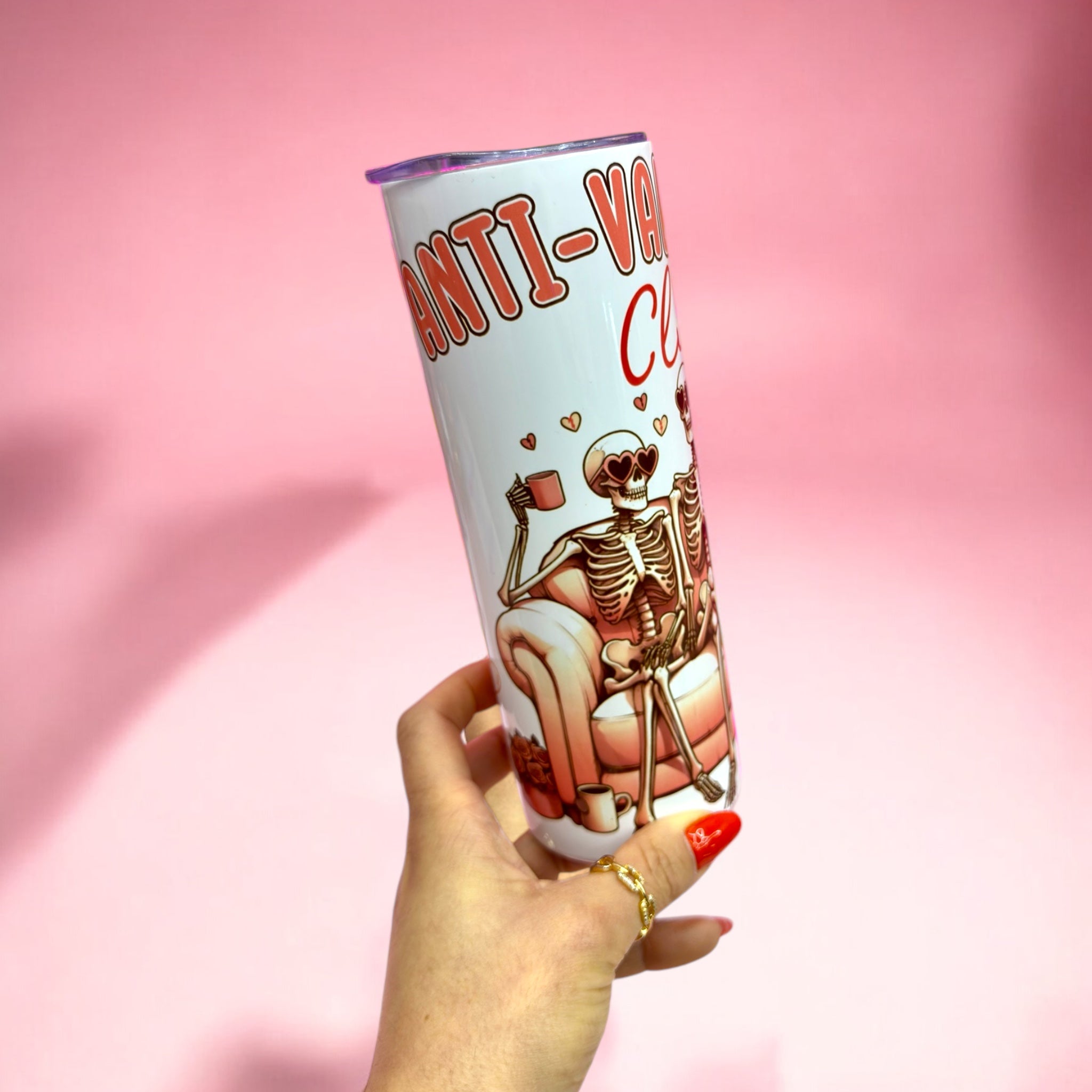 Anti-Valentine Club 20oz Tumbler — Skeletons, Sass & Self-Love! 💀❤️‍🔥