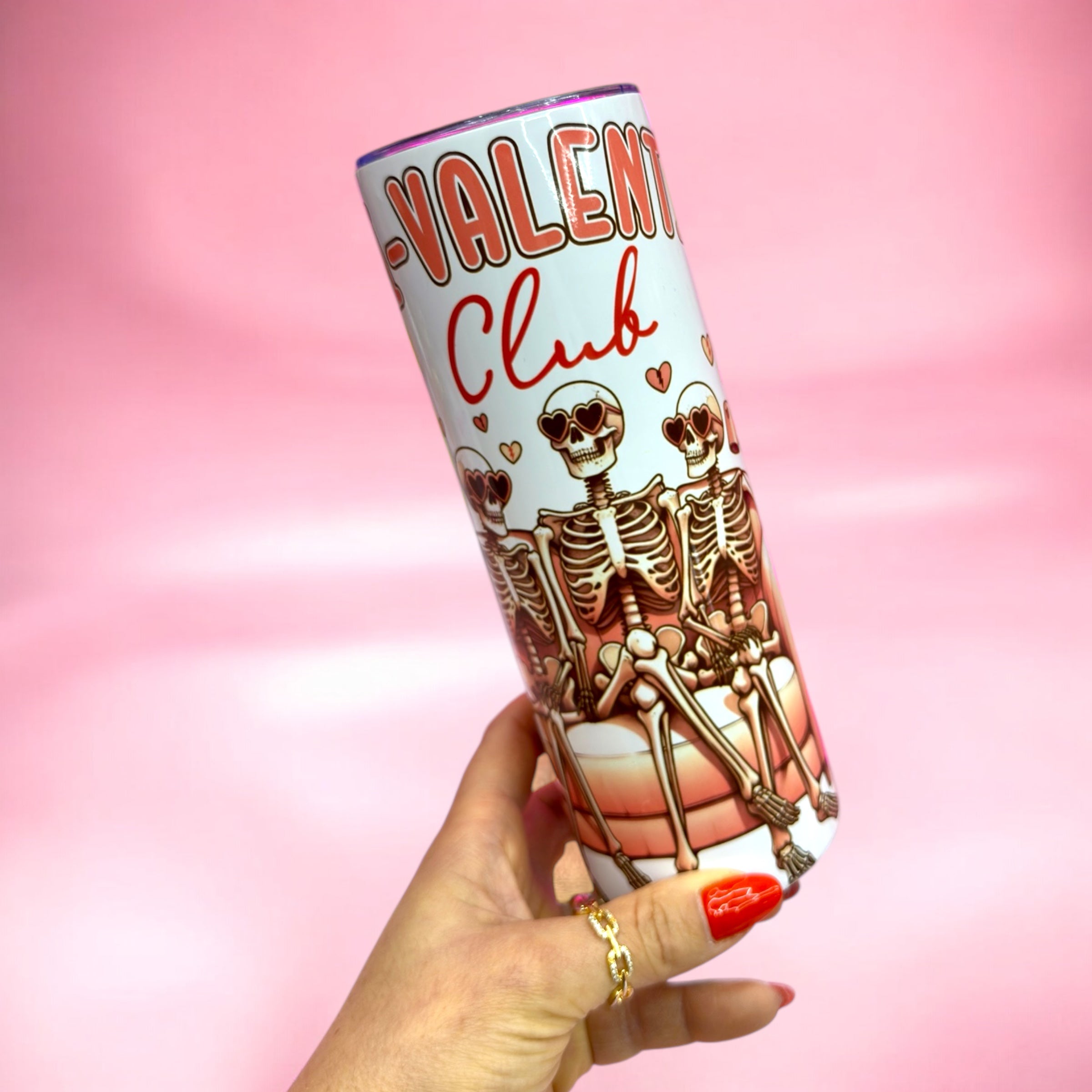 Anti-Valentine Club 20oz Tumbler — Skeletons, Sass & Self-Love! 💀❤️‍🔥
