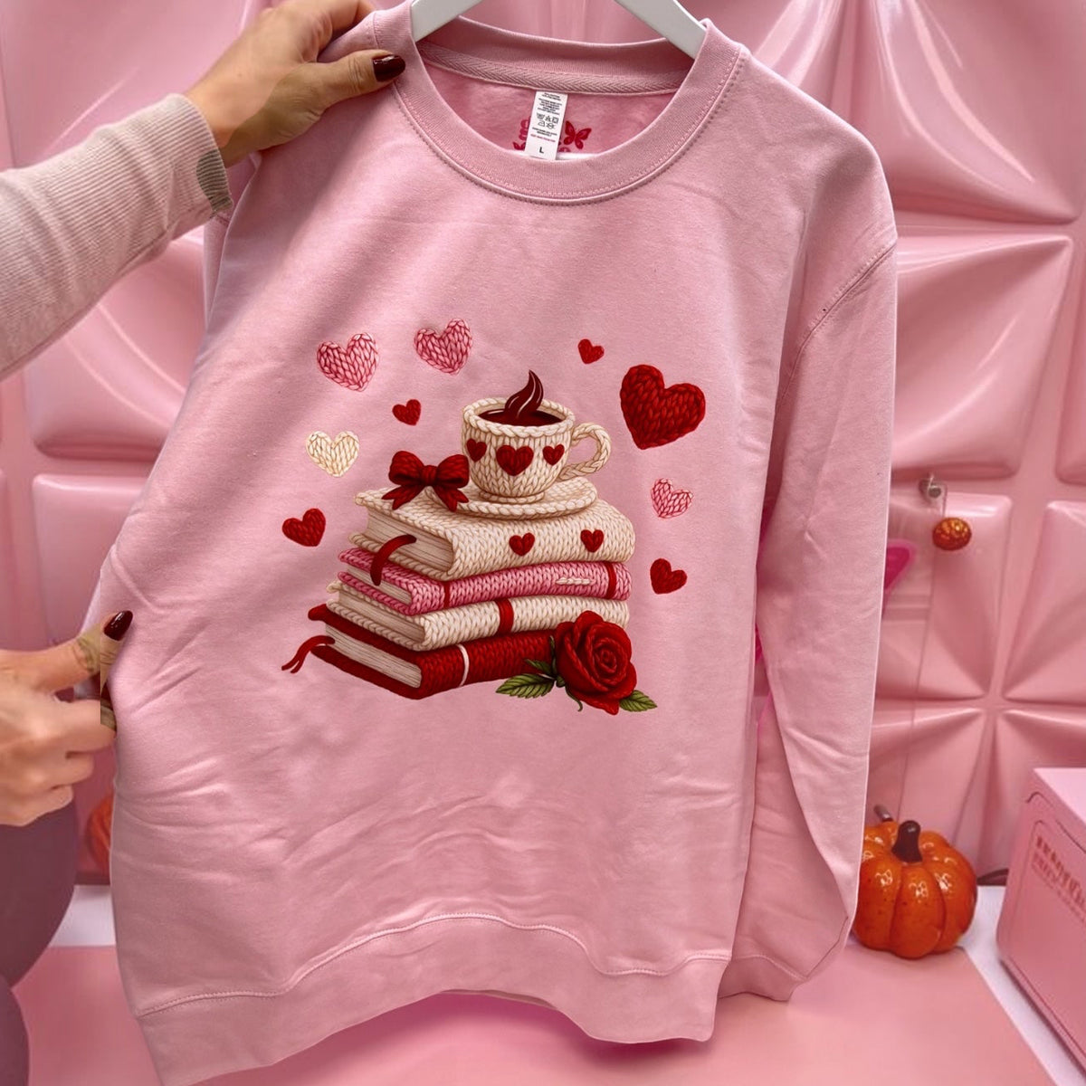 Valentine’s Book Lover Pink Sweatshirt 💕📚