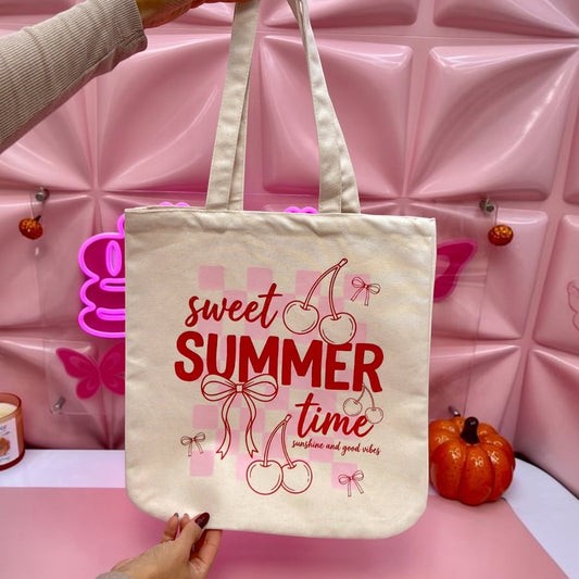 Sweet Summer Time Cherry Tote Bag 🍒🎀