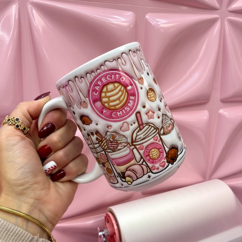 ☕🩷 Cafecito & Chisme 15oz Mug
