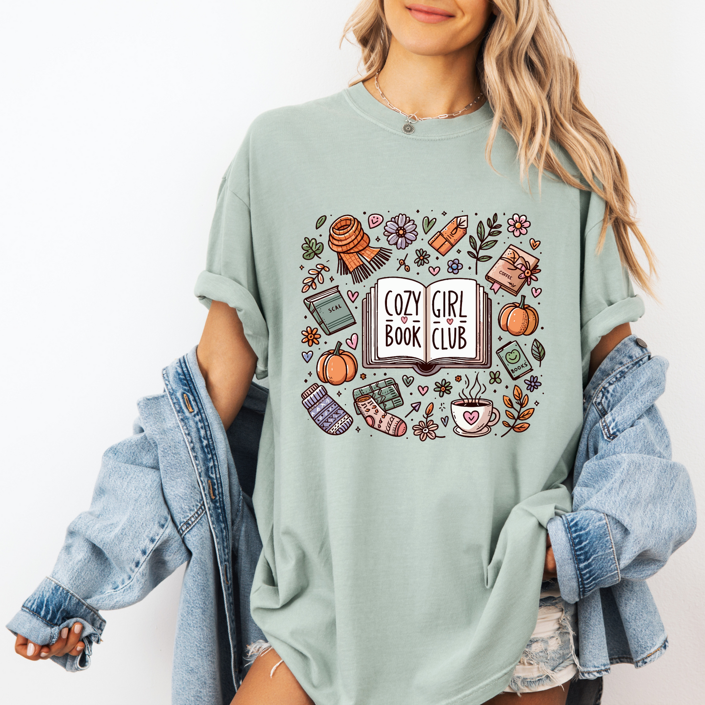 Cozy Book Girl Club Tee 📚✨ T-shirt 100% Organic Cotton