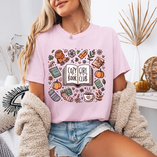 Cozy Book Girl Club Tee 📚✨ T-shirt 100% Organic Cotton