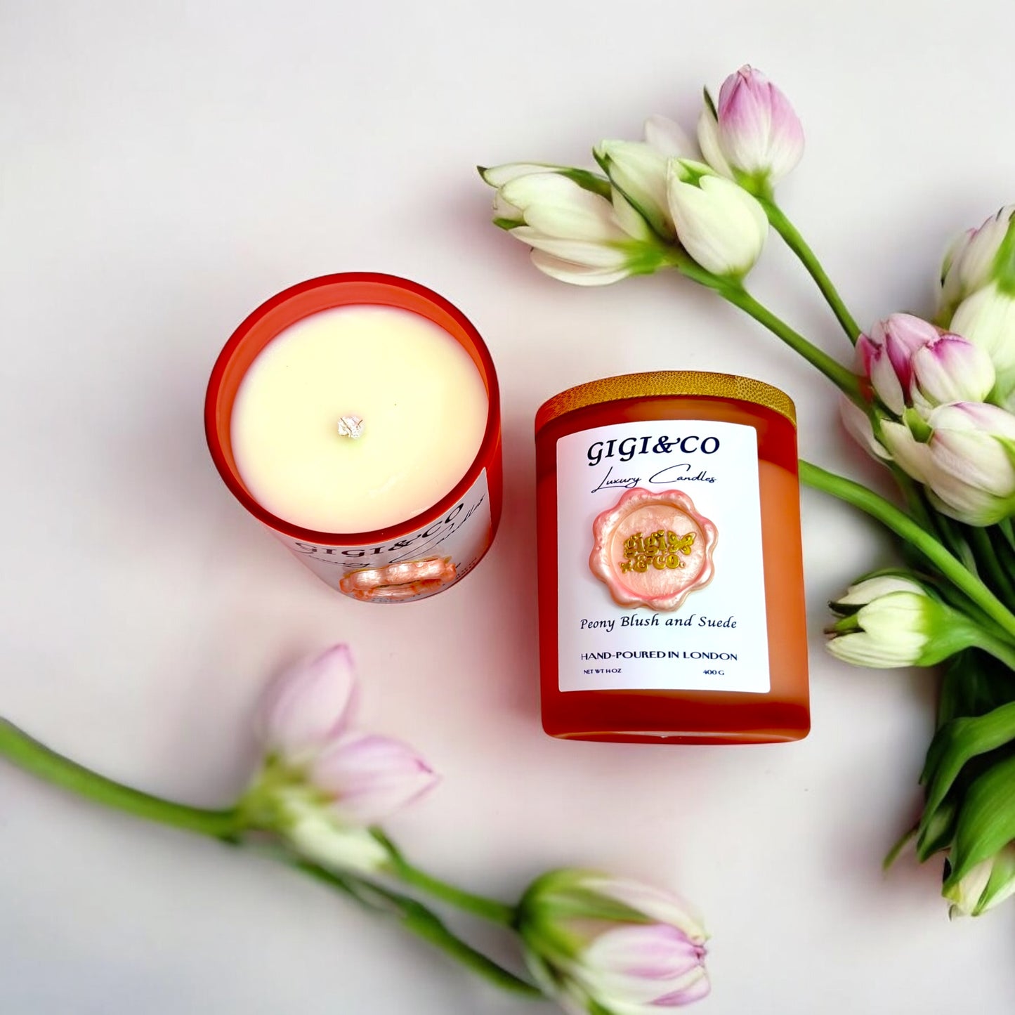 Peony Blush and Suede Scented Candle