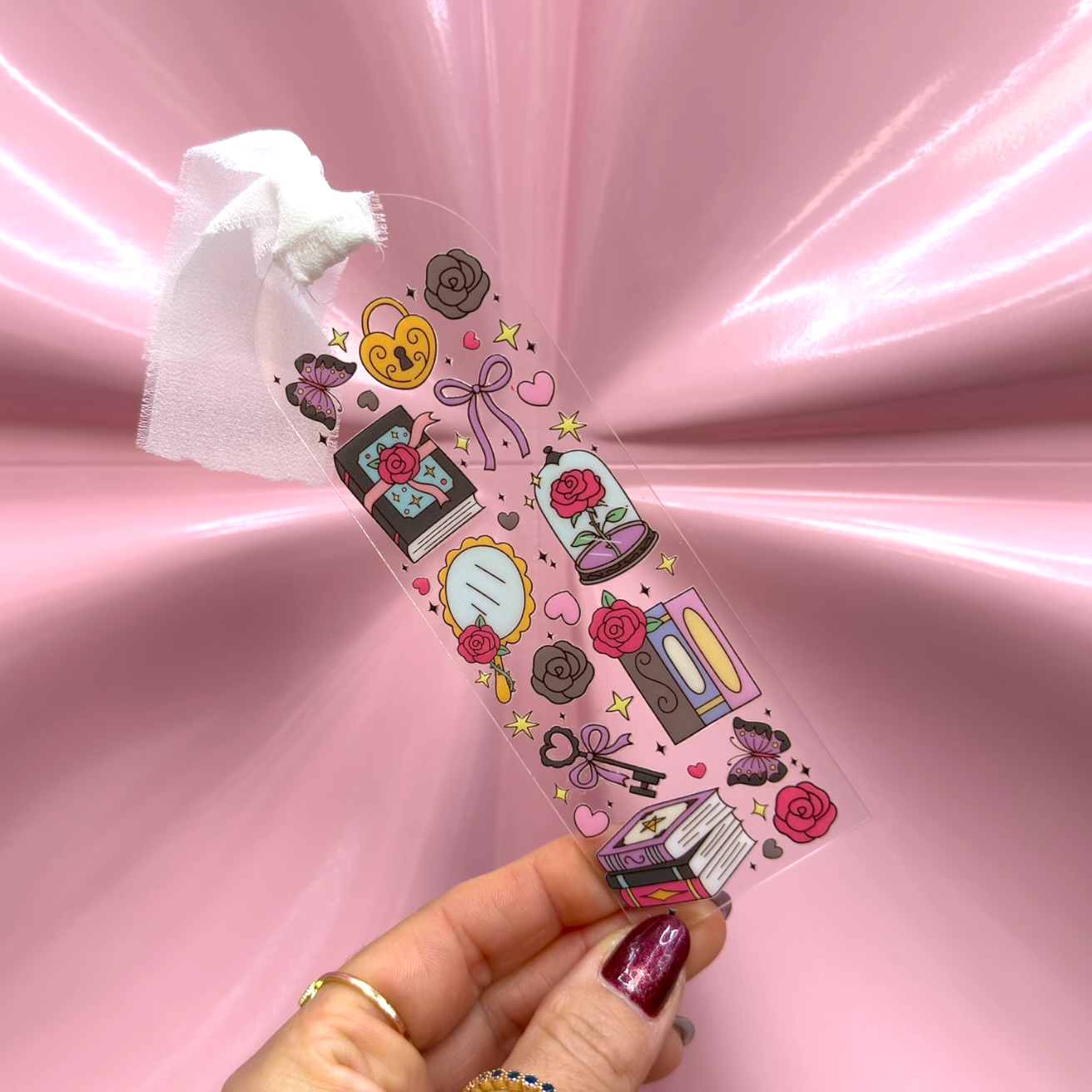 Pink Book Lover Acrylic Bookmark 💖📚✨