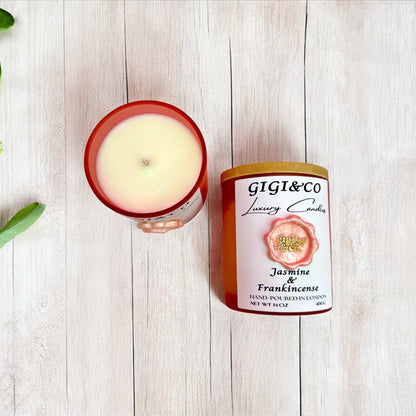 Jasmine & Frankincense Luxury Candle – A Floral & Woody Escape ✨