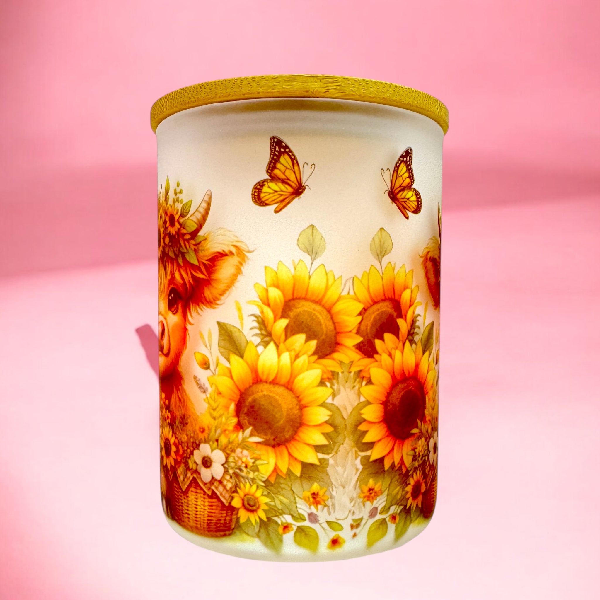 Sunflower Highland Cow 16oz Frosted Mug 🌻🐮✨