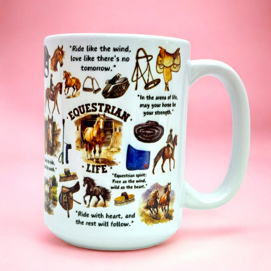 Equestrian Life 15oz Mug 🐎💨 | Horse Lover’s Must-Have! ☕❤️