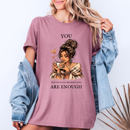 ✨☕ Cozy Self-Love Tee 💕🌸
“You Are Enough”  🌿💖