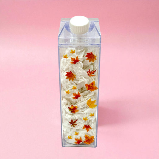 Falling Leaves Milk Carton Bottle 17oz 🍂✨