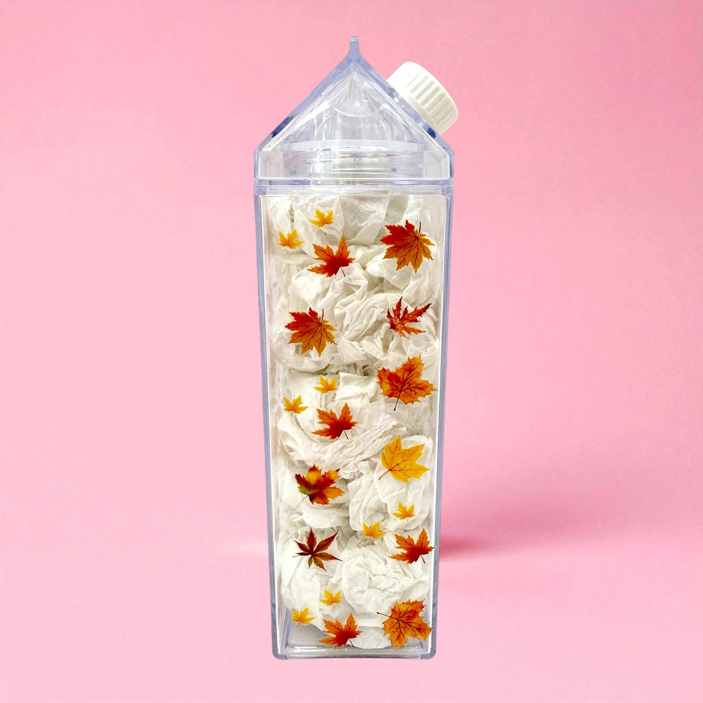 Falling Leaves Milk Carton Bottle 17oz 🍂✨