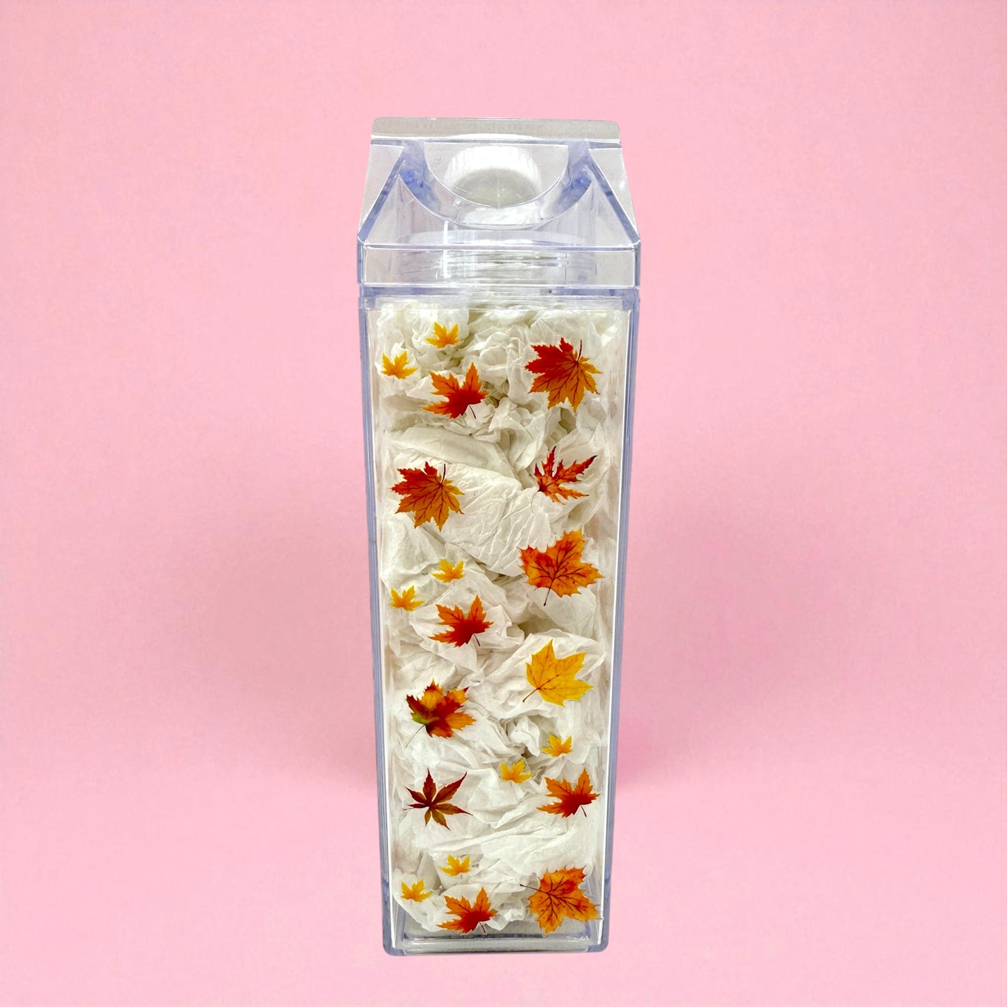 Falling Leaves Milk Carton Bottle 17oz 🍂✨