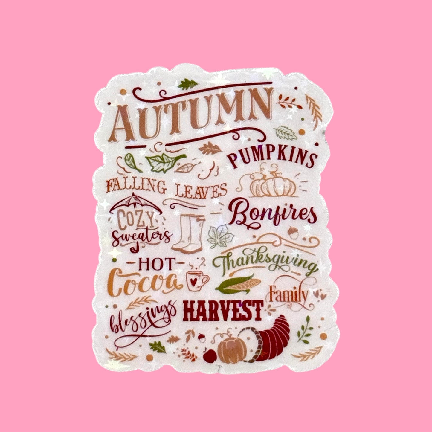 🍂 Autumn Vibes Holographic Sticker 🍁✨