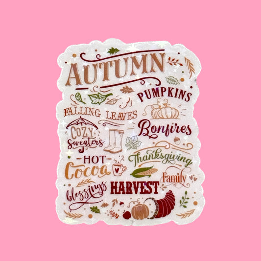 🍂 Autumn Vibes Holographic Sticker 🍁✨
