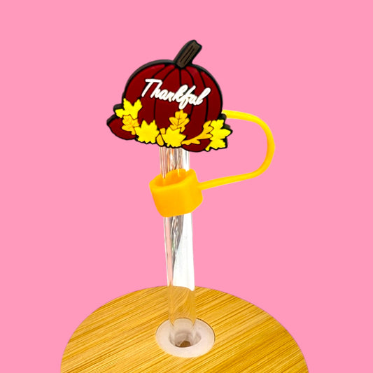 🍂 Thankful Pumpkin Straw Topper 🎃