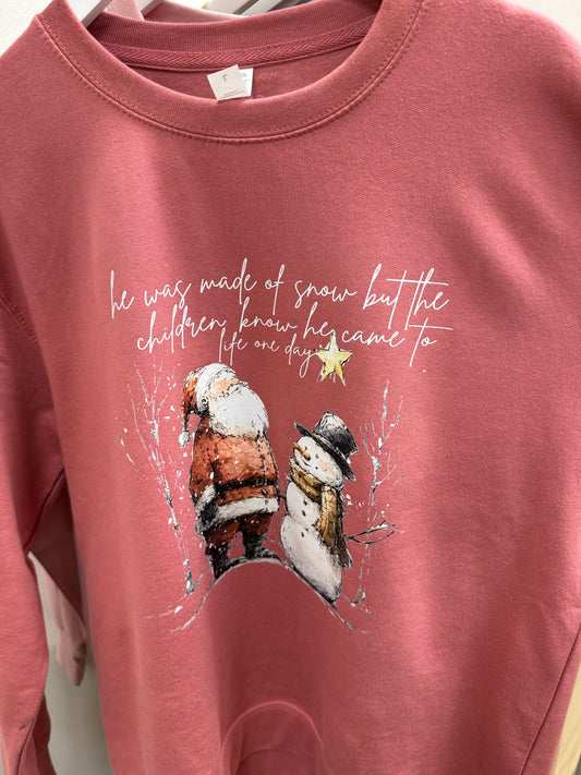 🎅☃️ Santa and Snowman ☃️🎅 Organic Cotton Sweatshirt