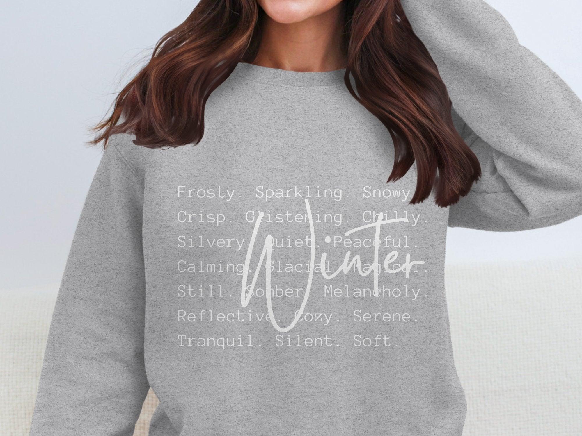 Winter Words White Cotton Sweatshirt