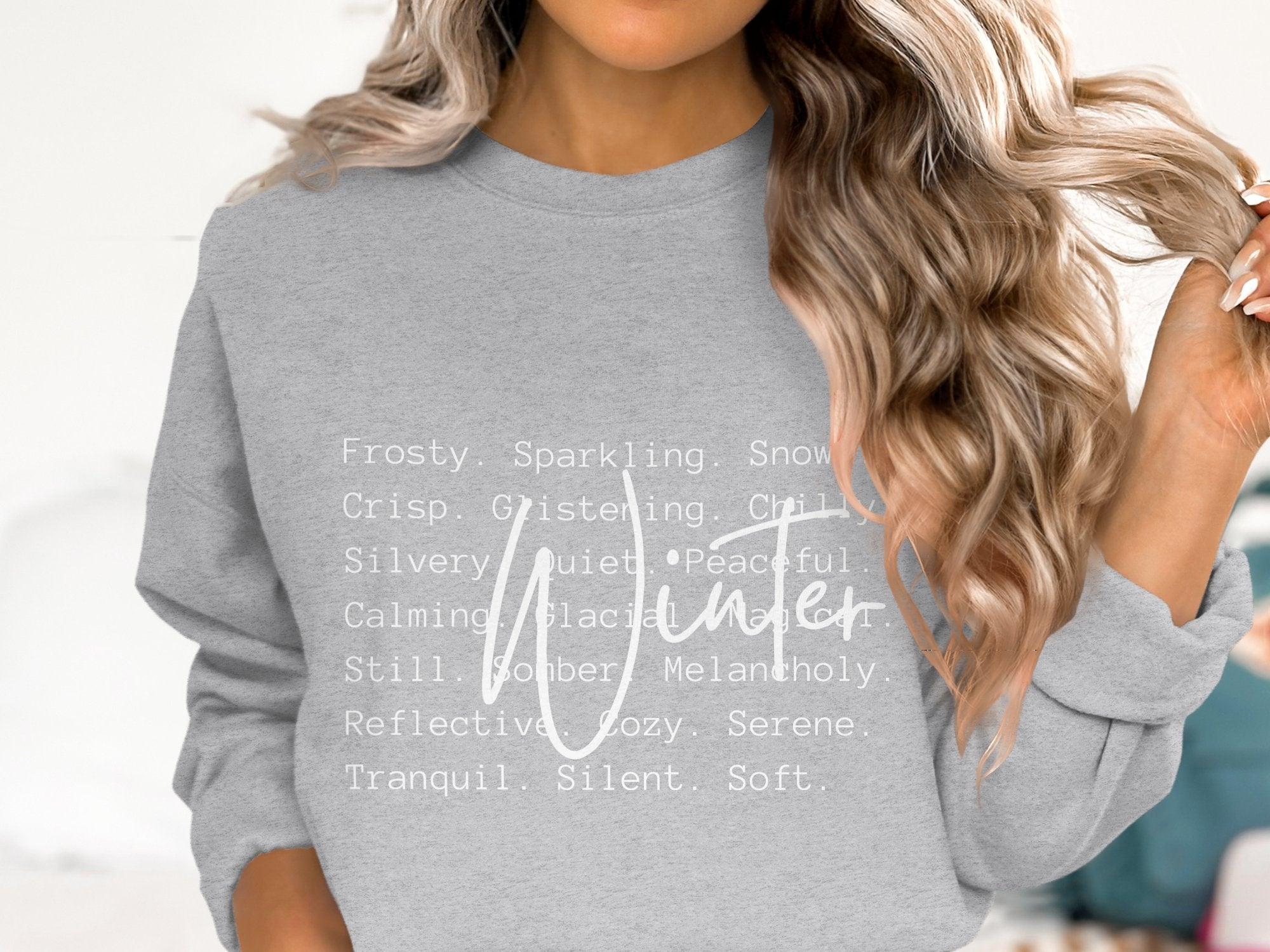 Winter Words White Cotton Sweatshirt