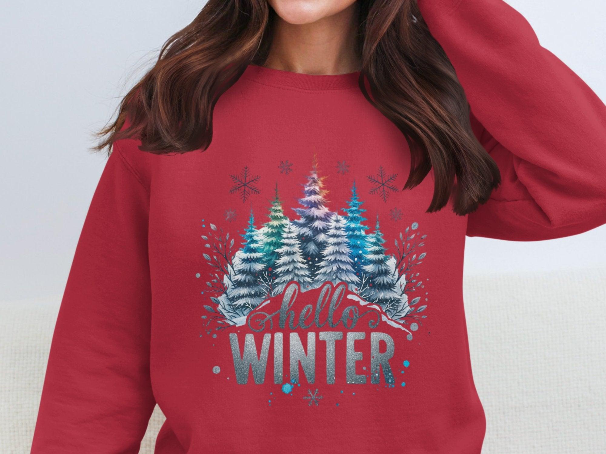 Winter snow forest Cotton Sweatshirt