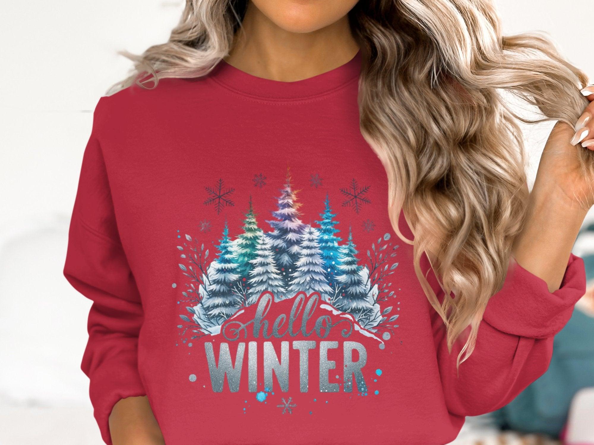 Winter snow forest Cotton Sweatshirt