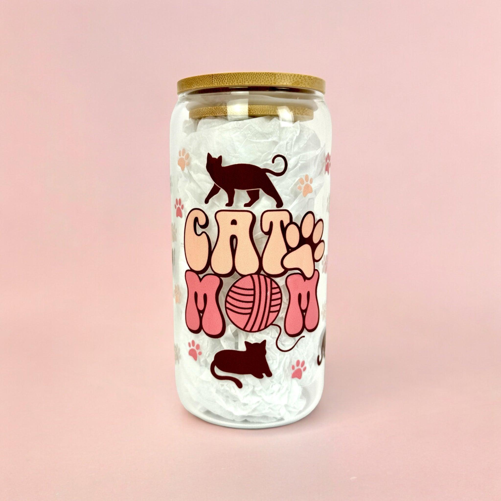 Cat Mum 16oz (455ml) Iced Coffee Glass Cup