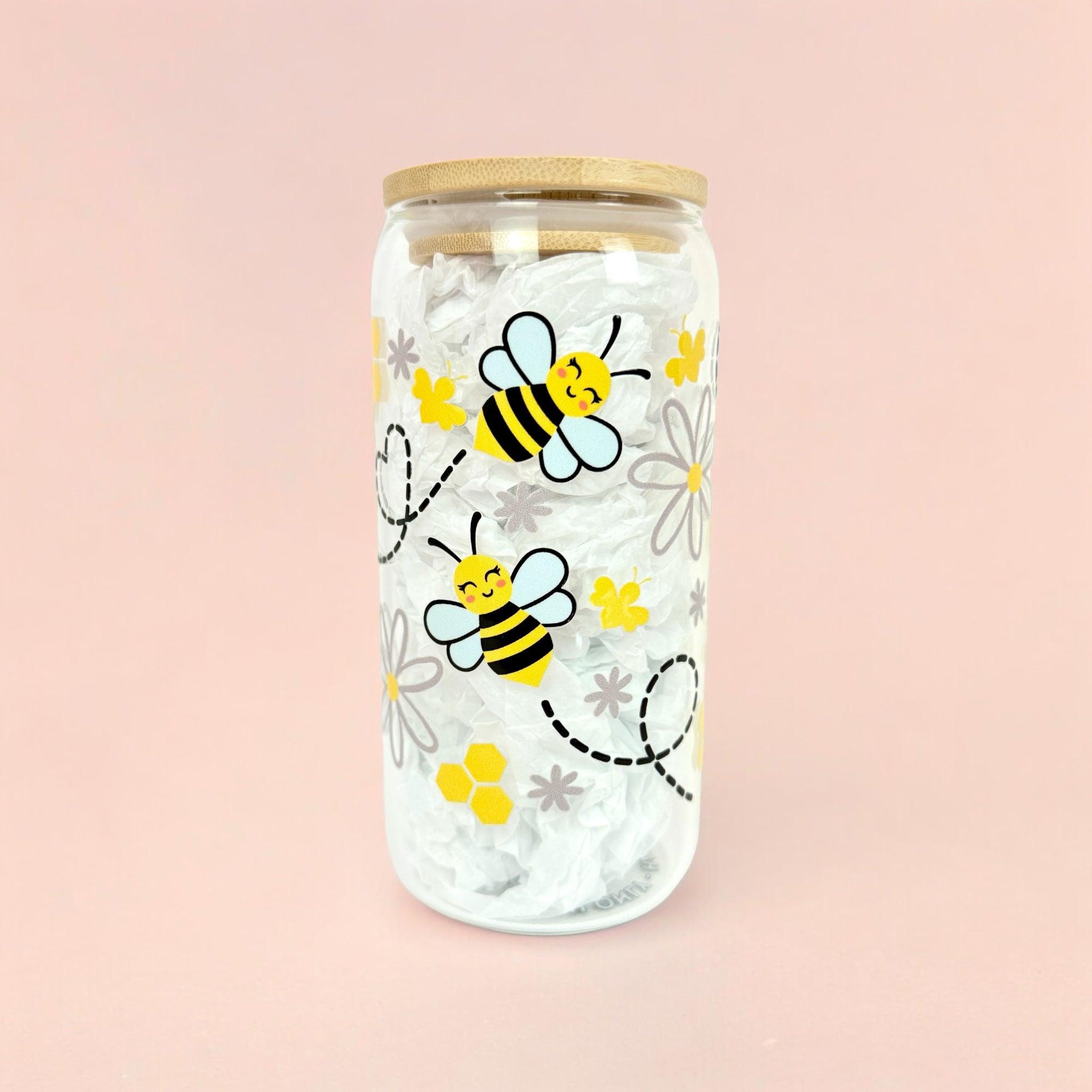 Bee 16oz (455ml) Iced Coffee Glass Cup