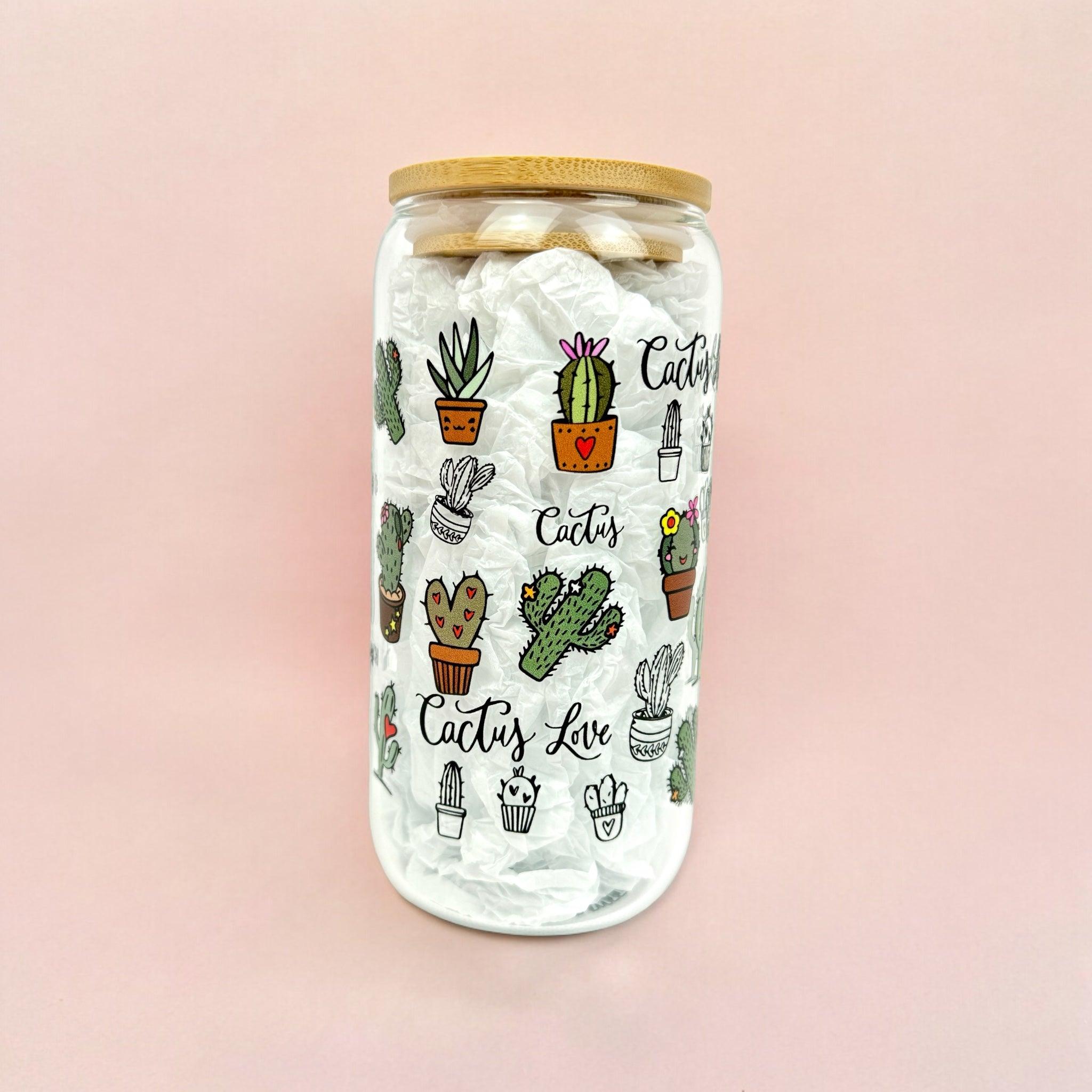 Cactus Love 16oz (455ml) Iced Coffee Glass Cup