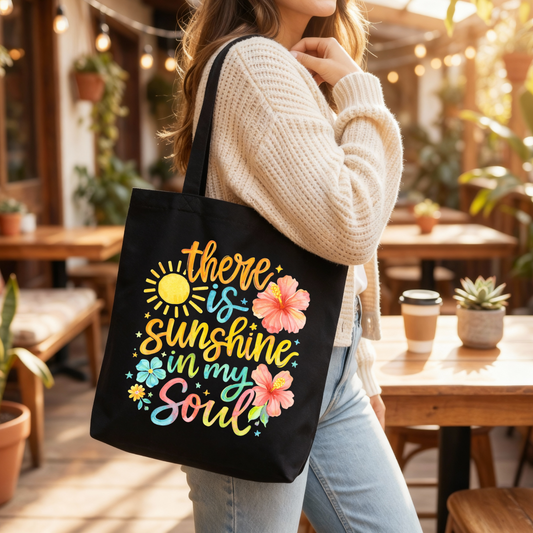 ☀️🌺There Is Sunshine In My Soul Tote Bag ✨🩷