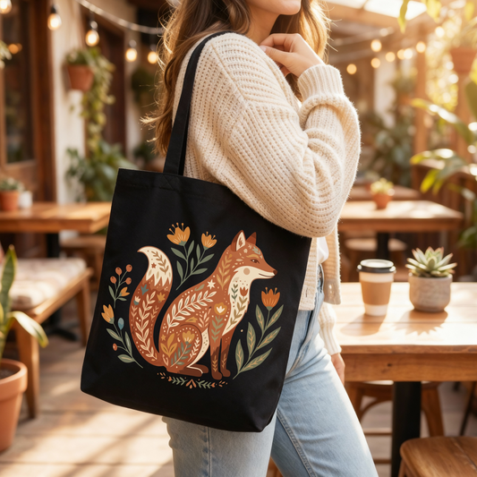 🦊🌿 Woodland Fox Tote Bag 🍂✨