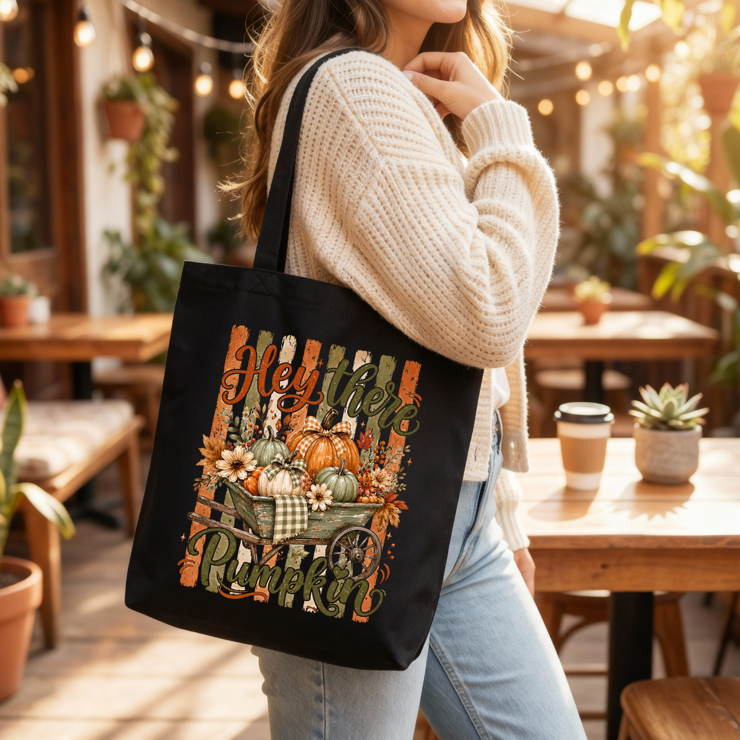 🎃 Hey There Pumpkin Autumn Tote Bag 🍂