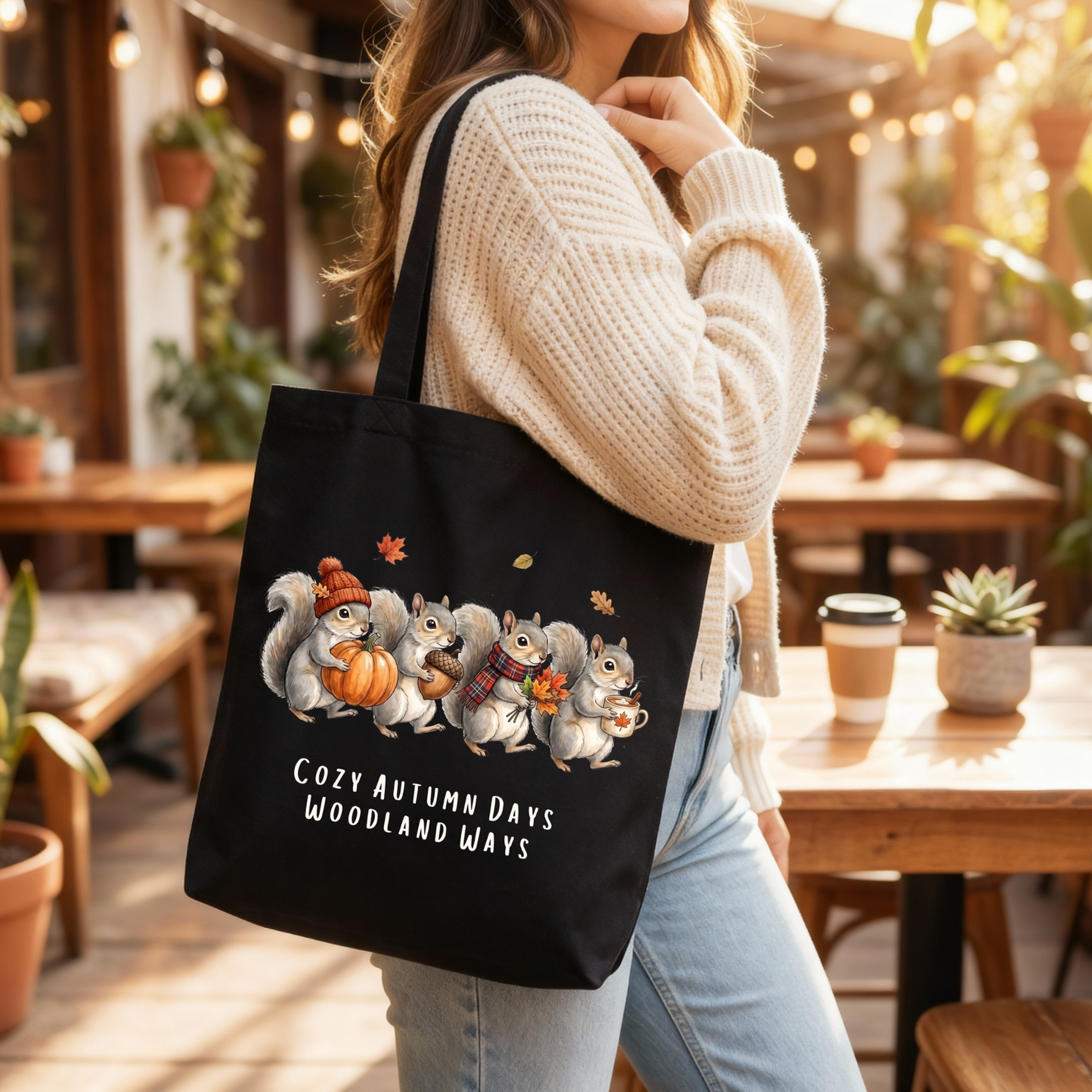 🎃 Hey There Pumpkin Autumn Black Tote Bag 🍂✨