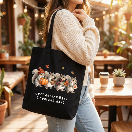 🎃 Hey There Pumpkin Autumn Black Tote Bag 🍂✨