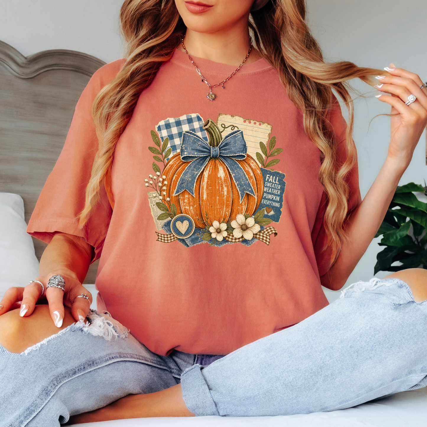 Fall Sweater Weather Pumpkin T-Shirt 🎃🍂