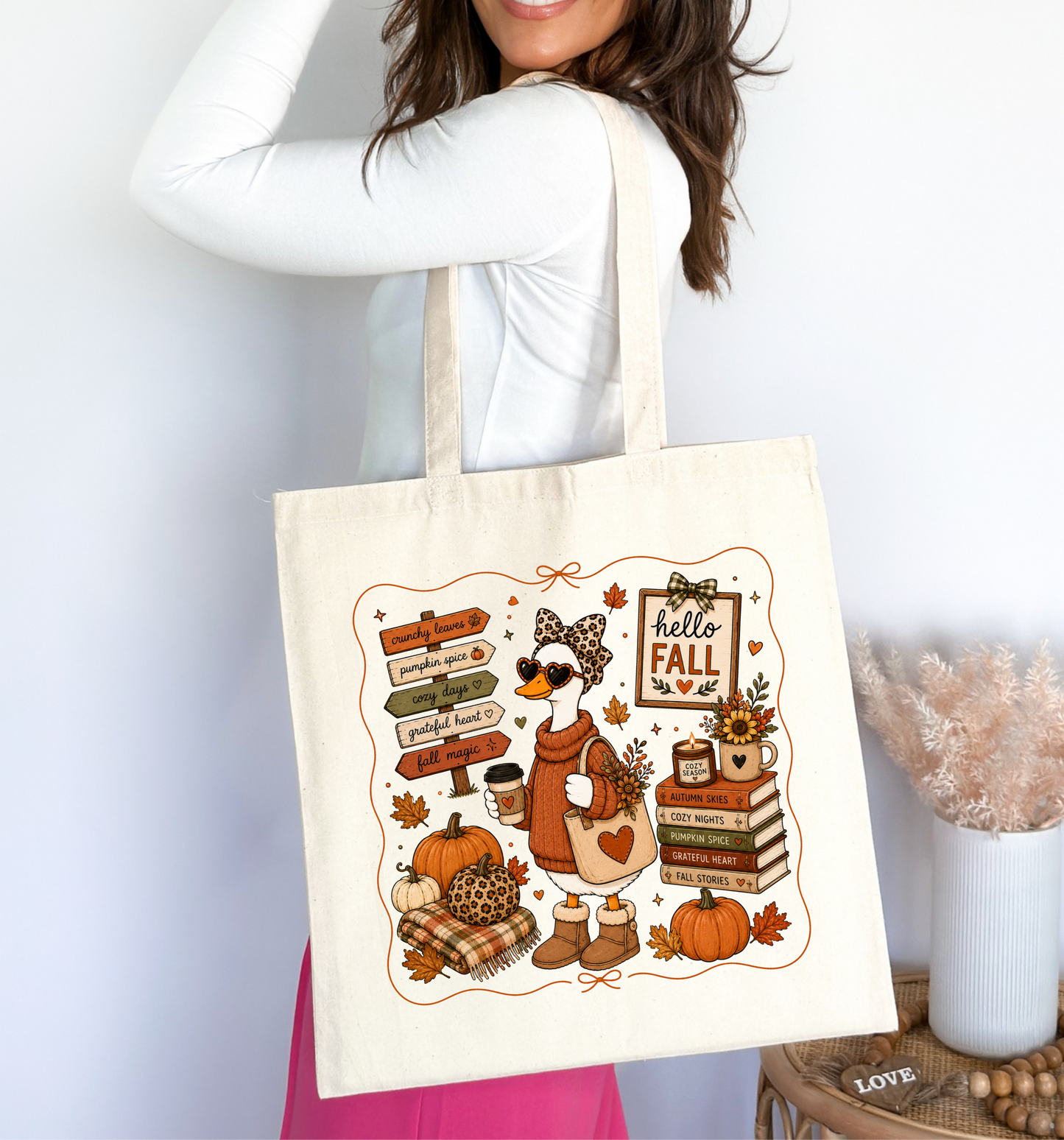 Hello Fall Goose Tote Bag 🍂🪿