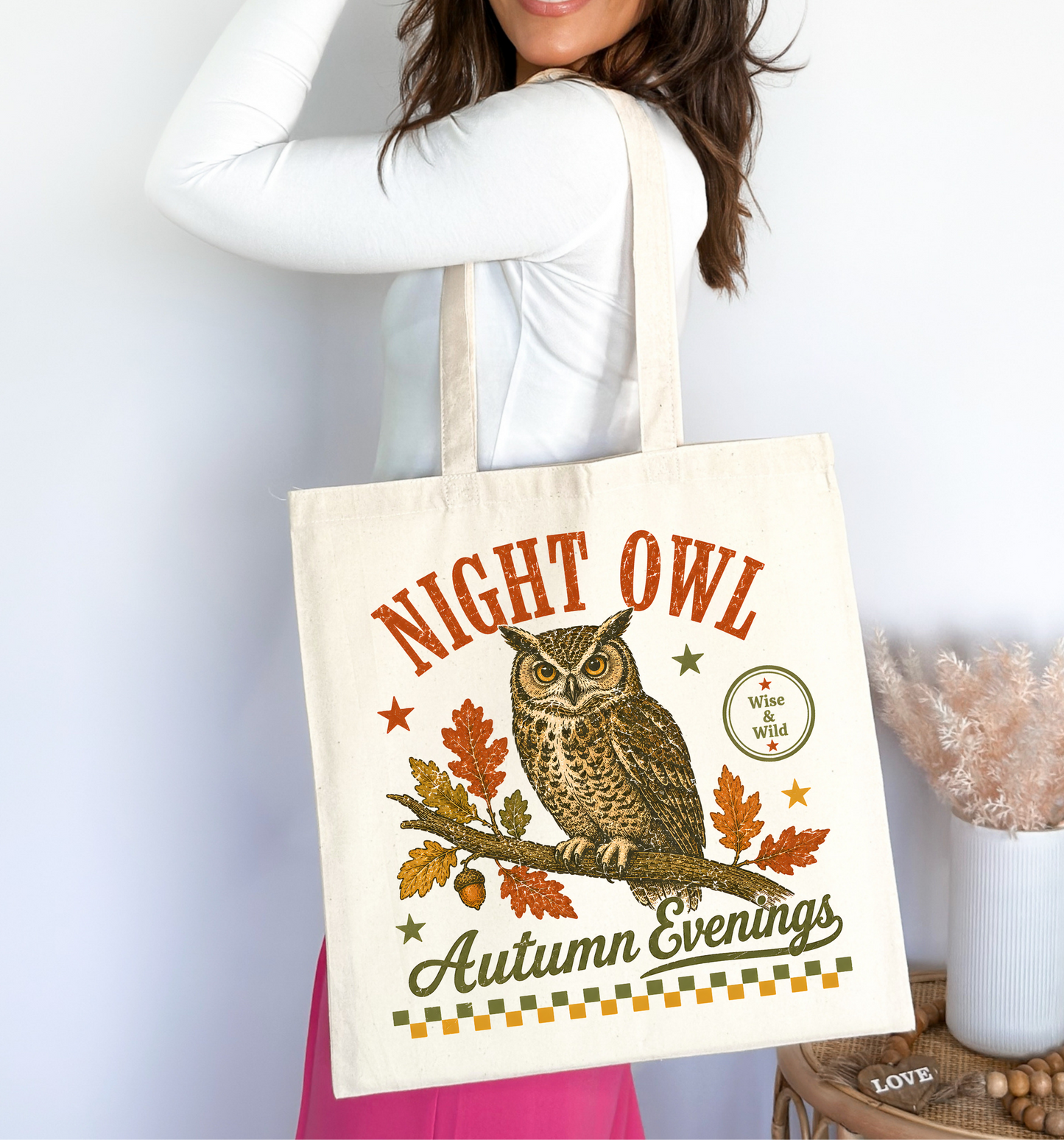 🦉 Night Owl Autumn Evenings Tote Bag 🍂✨